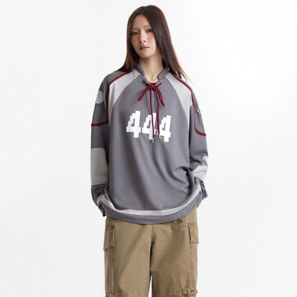 【MADE EXTREME】Retro Mesh Breathable SplicingSweatshirt