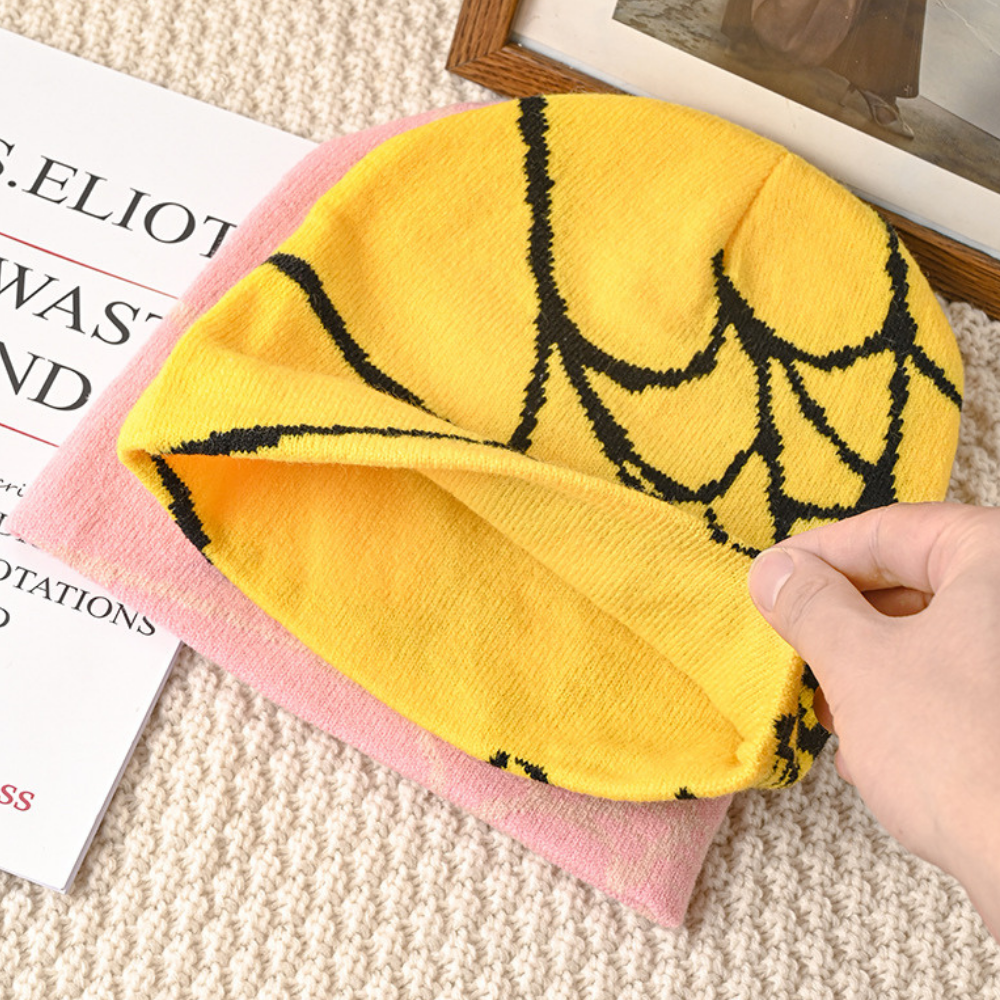 Y2K Spider Web Knit Hat