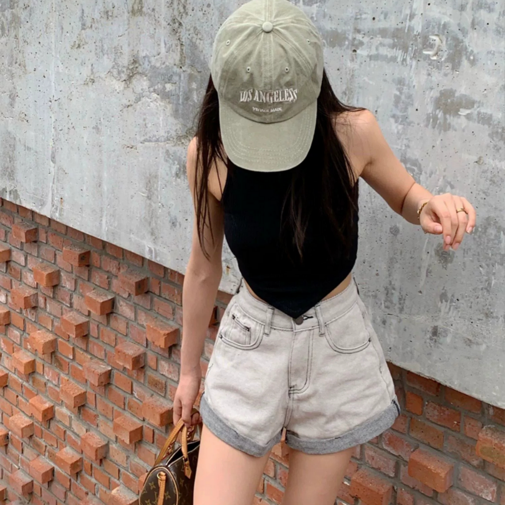 Women's Urban Loose Rolled Denim Shorts