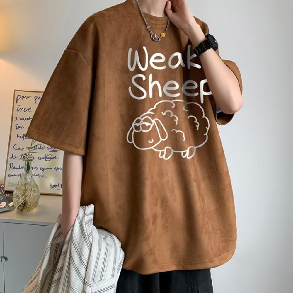 Casual Weak Sheep Suede T-Shirt