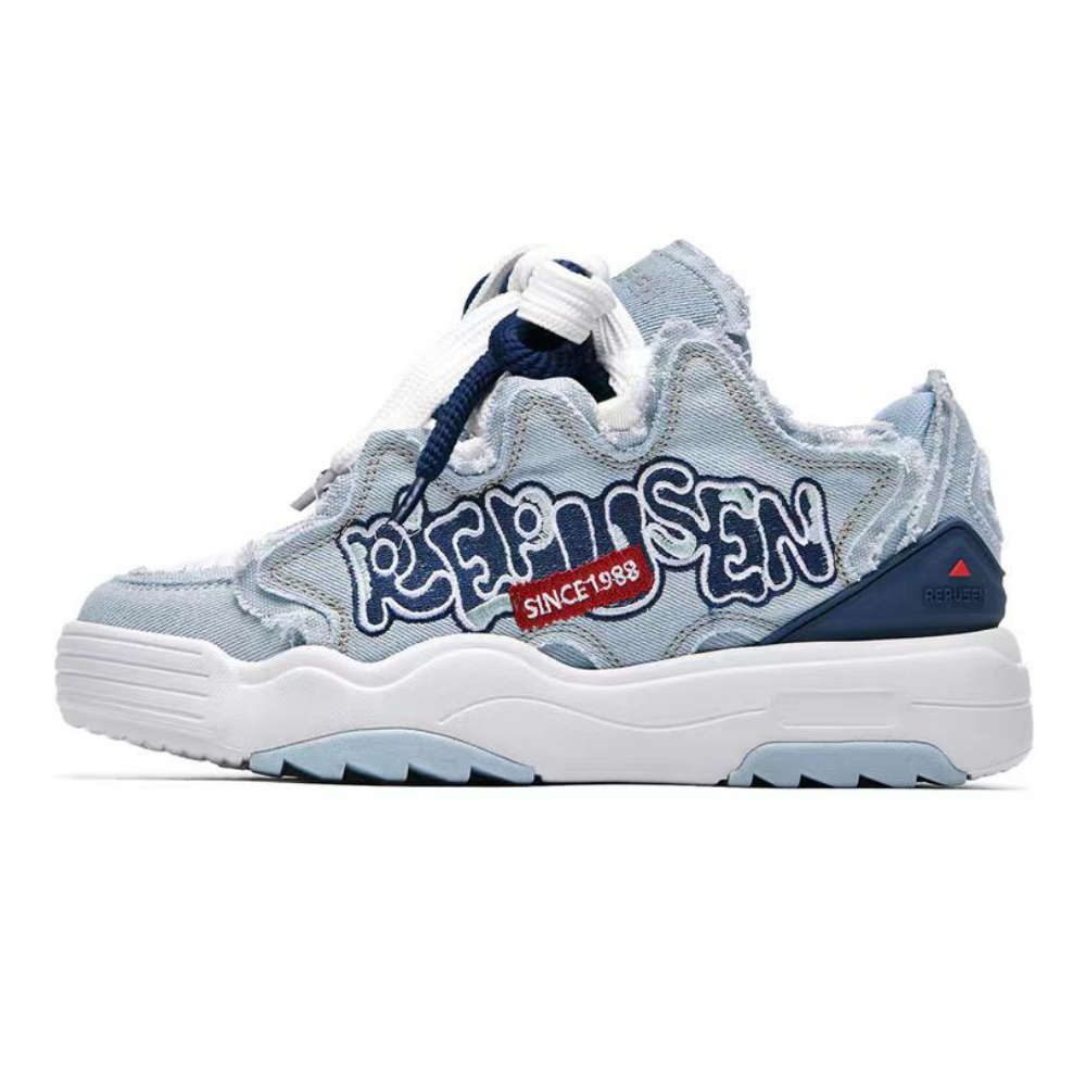 Comfortable Denim Letter Embroidered Sneaker