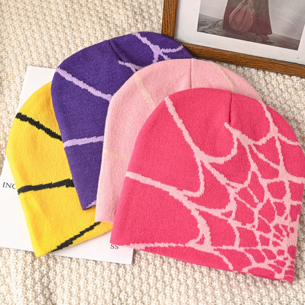 Y2K Spider Web Knit Hat
