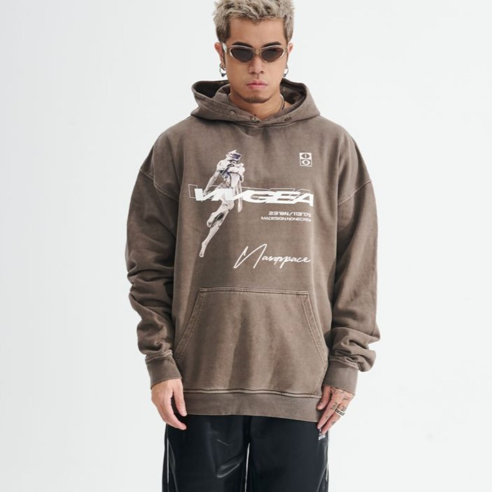 Techwear Character Letter Hoodie