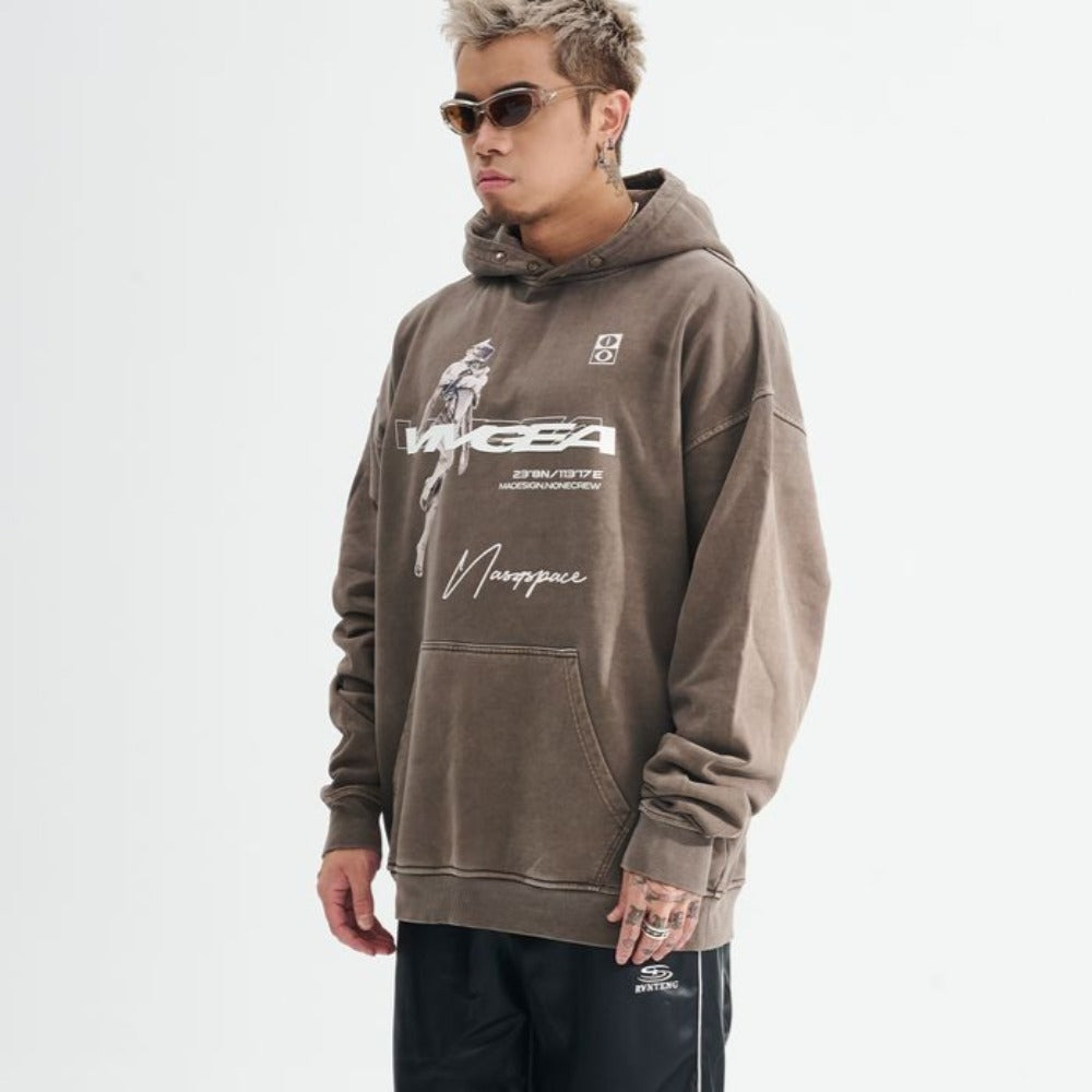 Techwear Character Letter Hoodie