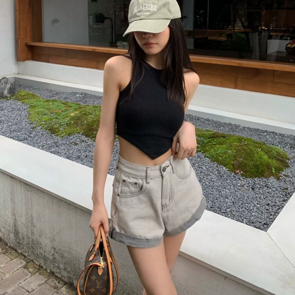 Women's Urban Loose Rolled Denim Shorts