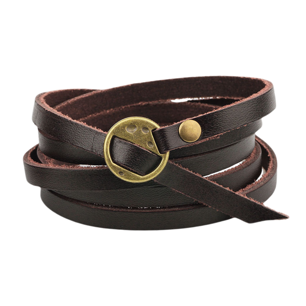 Punk Embossed Leather Bracelet