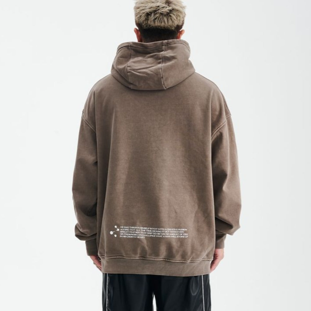 Casual Double Sided Letter Print Hoodie