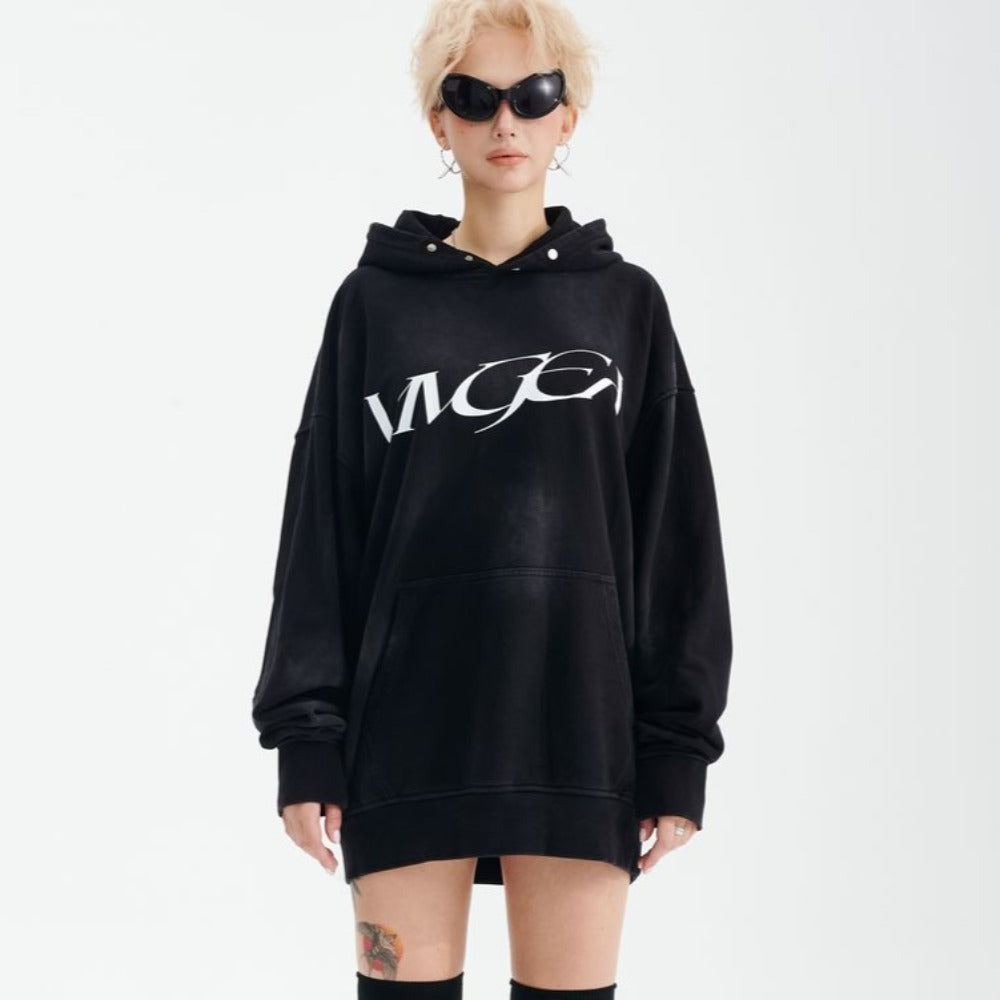 Casual Double Sided Letter Print Hoodie