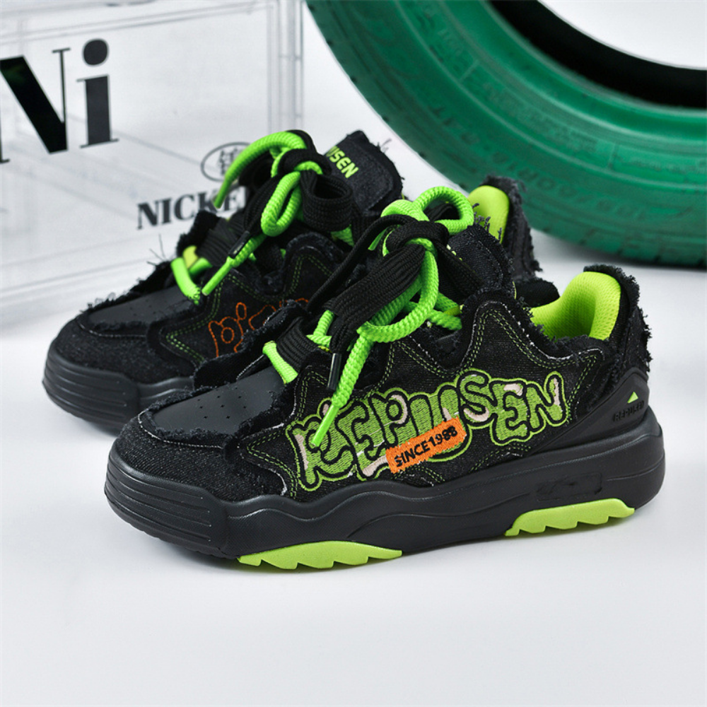 Comfortable Denim Letter Embroidered Sneaker