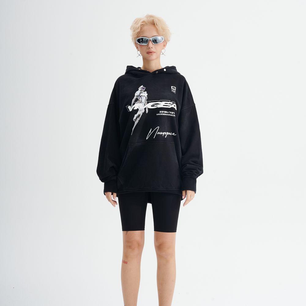 Techwear Character Letter Hoodie