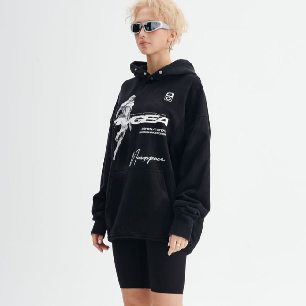 Techwear Character Letter Hoodie