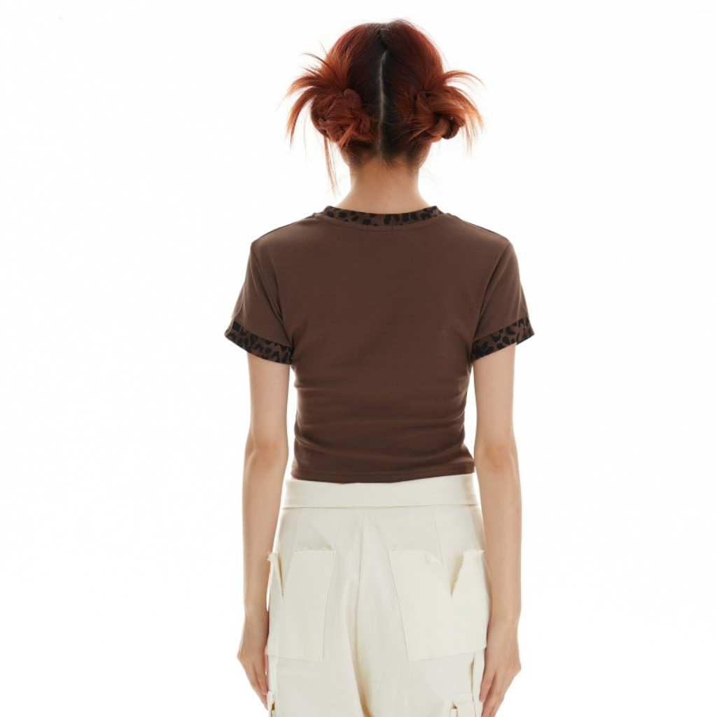 Women's Sexy Leopard Patchwork T-shirt