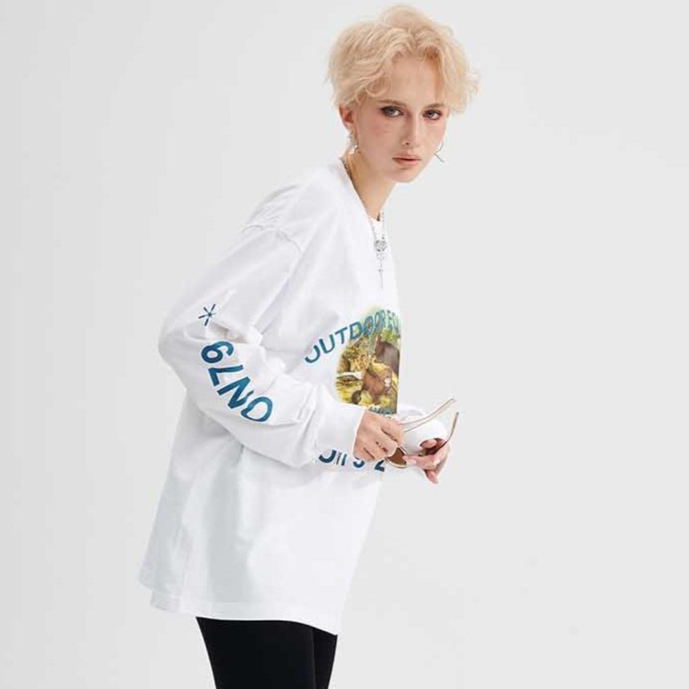 Outdoor Forest Print Sweatshirt