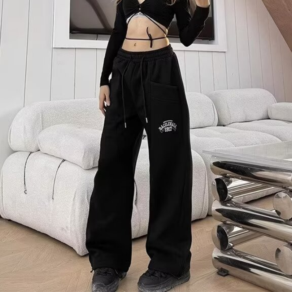 Women's American Letter Embroidery Sweatpants
