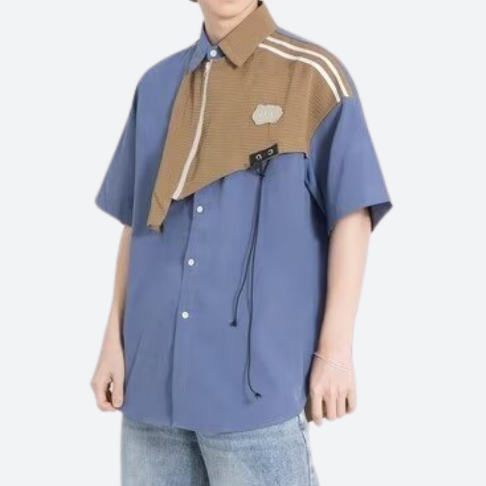 Japanese Drawstring Collar Shirt