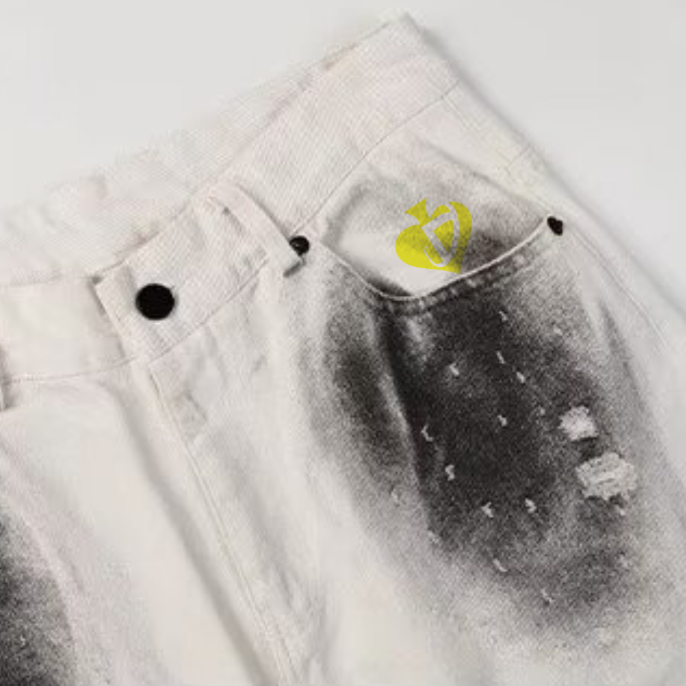 DF| Tie-Dye Keep Smiling Patch Jeans