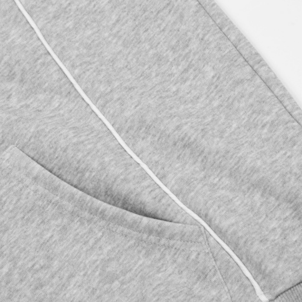 Contrast Color Line Embroidery Hoodie