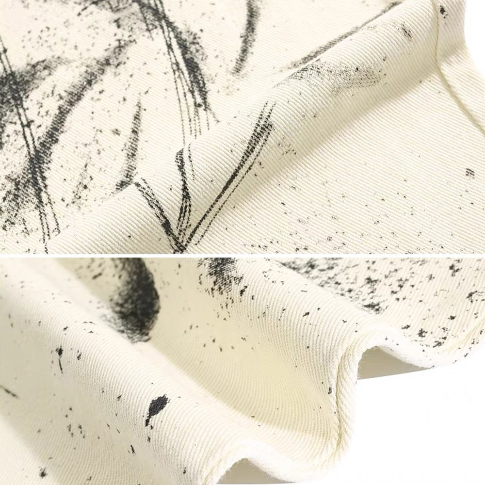 DF White And Black Ink Design Jeans