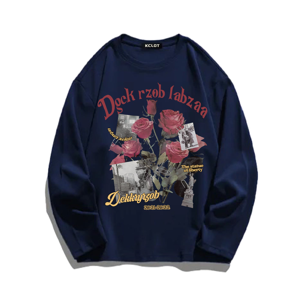 Romantic Rose Bouquet Print Sweatshirt