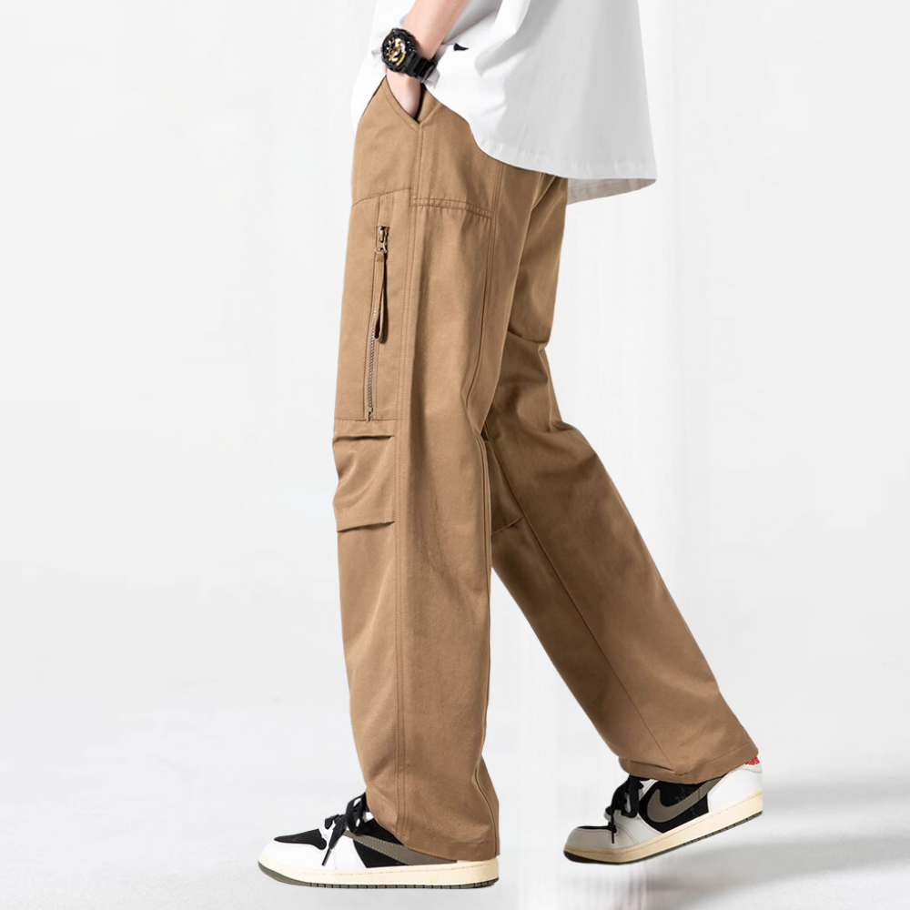 Japanese Zipper Pleated Pocket Cargo Pants