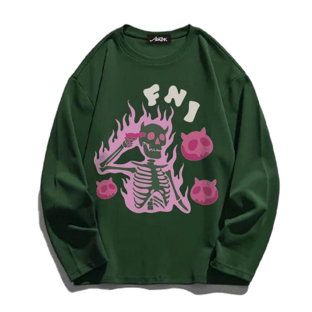 American Suicide Skeleton Long Sleeve Shirt