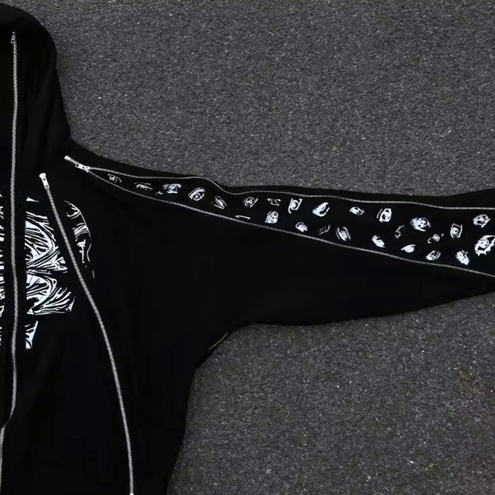 AokLok Dark Harajuku Zipper Hoodie