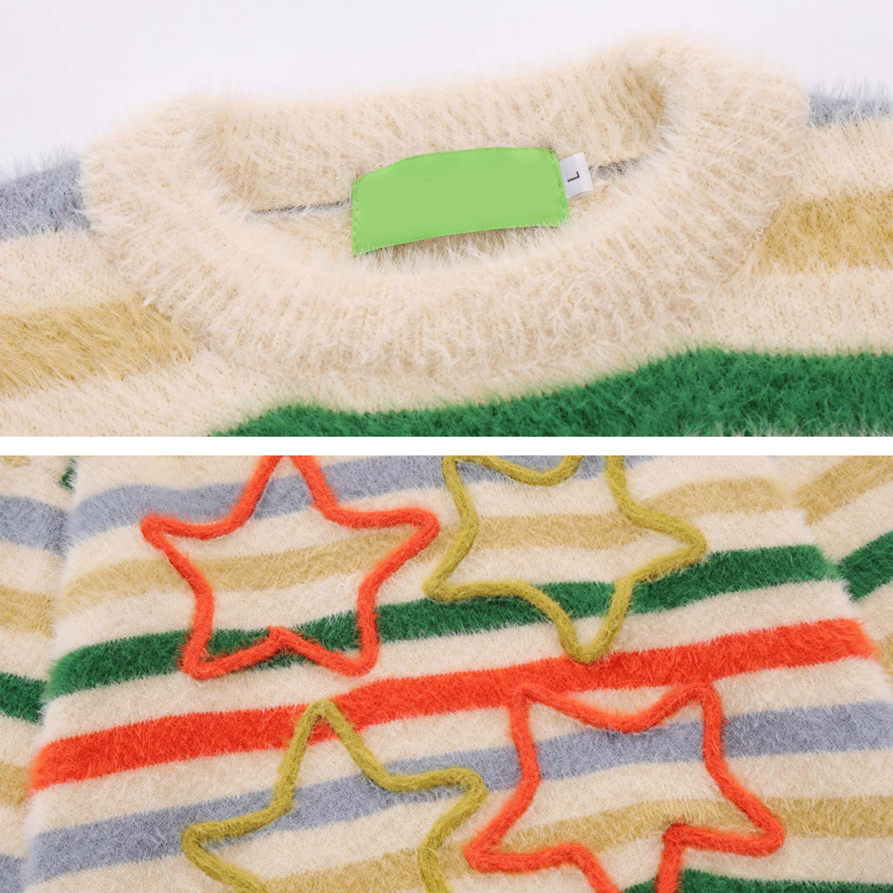 Retro Striped Stars Sweater