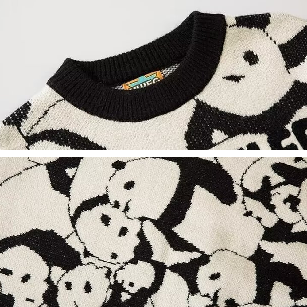 Cute Panda Bottom Flower Sweater