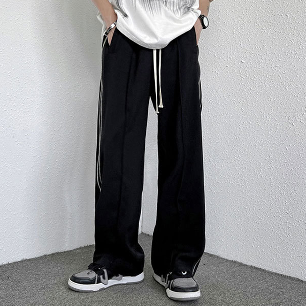 High street Straight Zipper Sweatpants