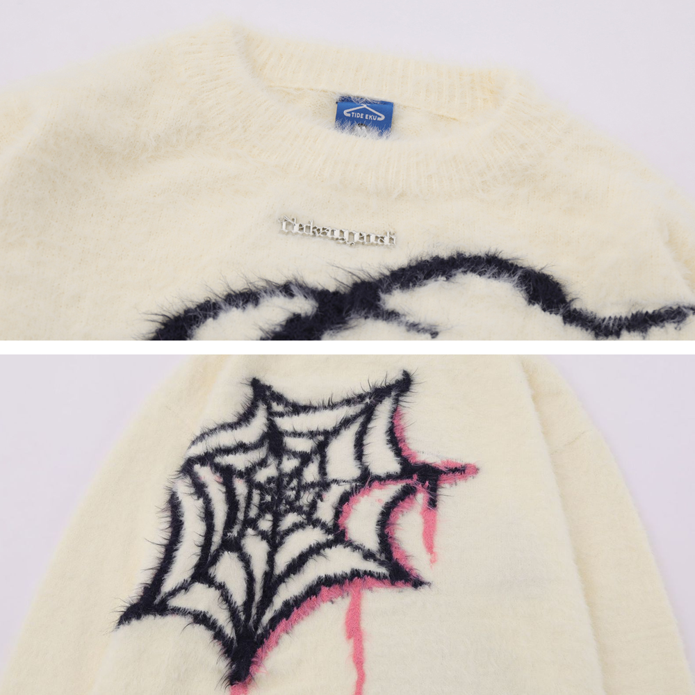 OOC' Hip Hop Pentagram Spider Sweater