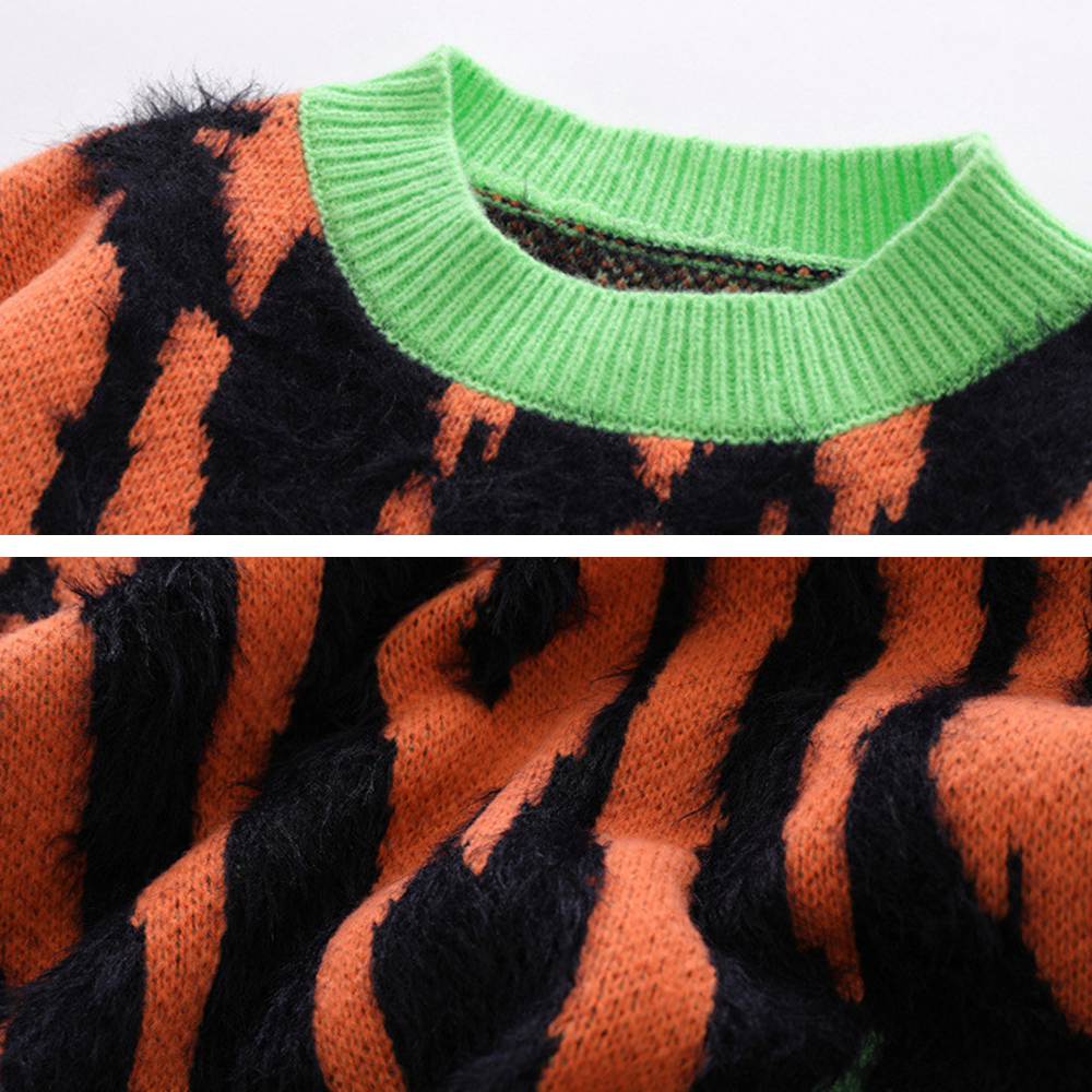 Personality Contrasting Colors Sweater