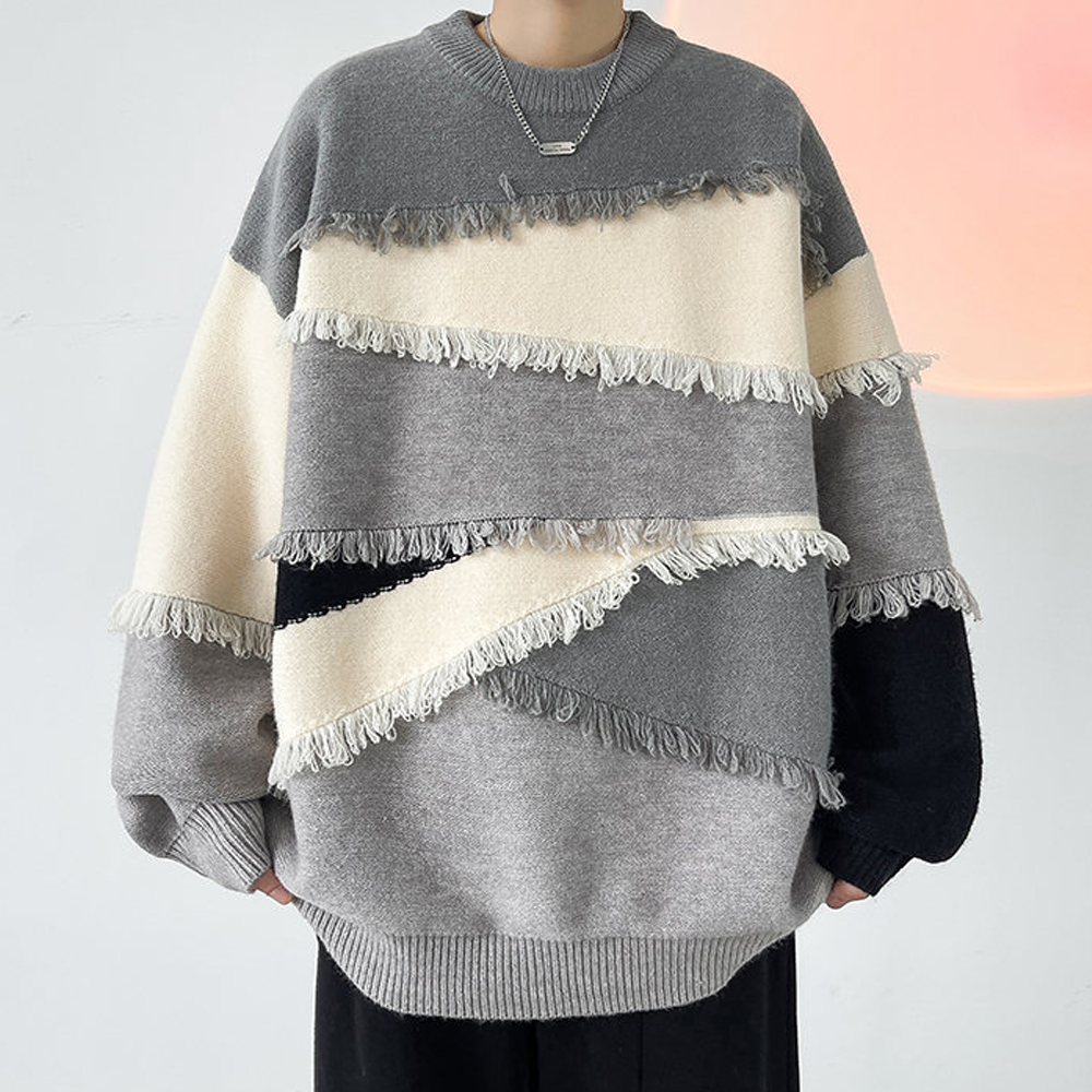 OOC' Soft Tassel Stitching Sweater