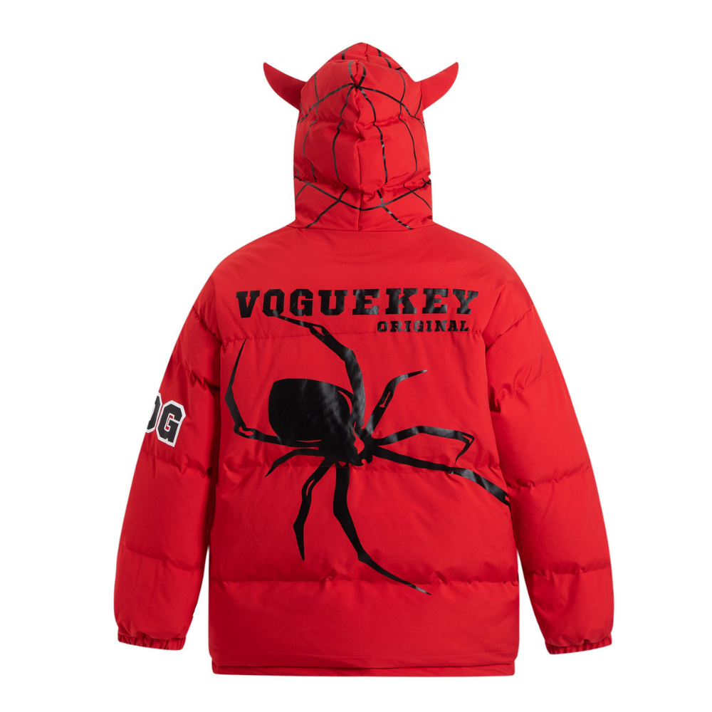 Spider Bag Embroidered Hooded Coat