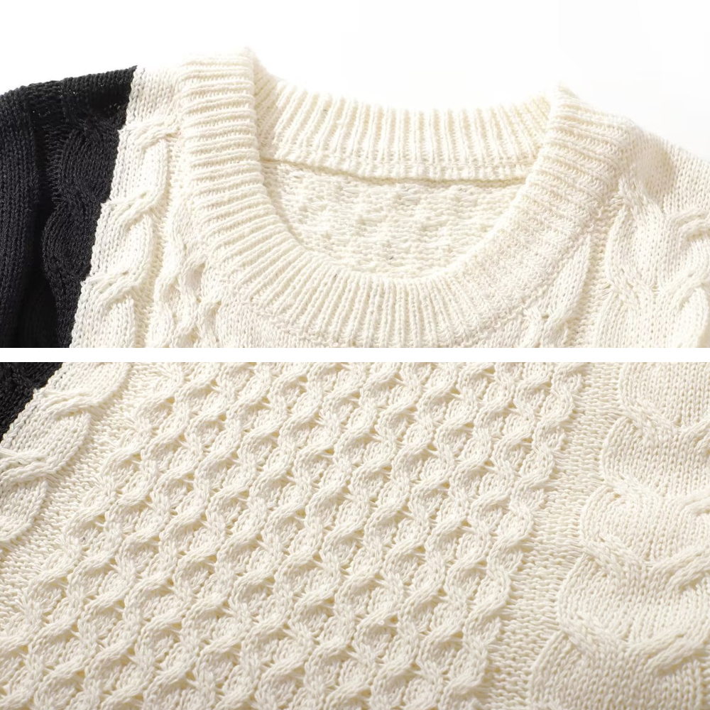 Colorblock  Twist Knit Sweater