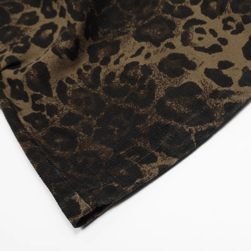 High Street Leopard Cargo Jeans