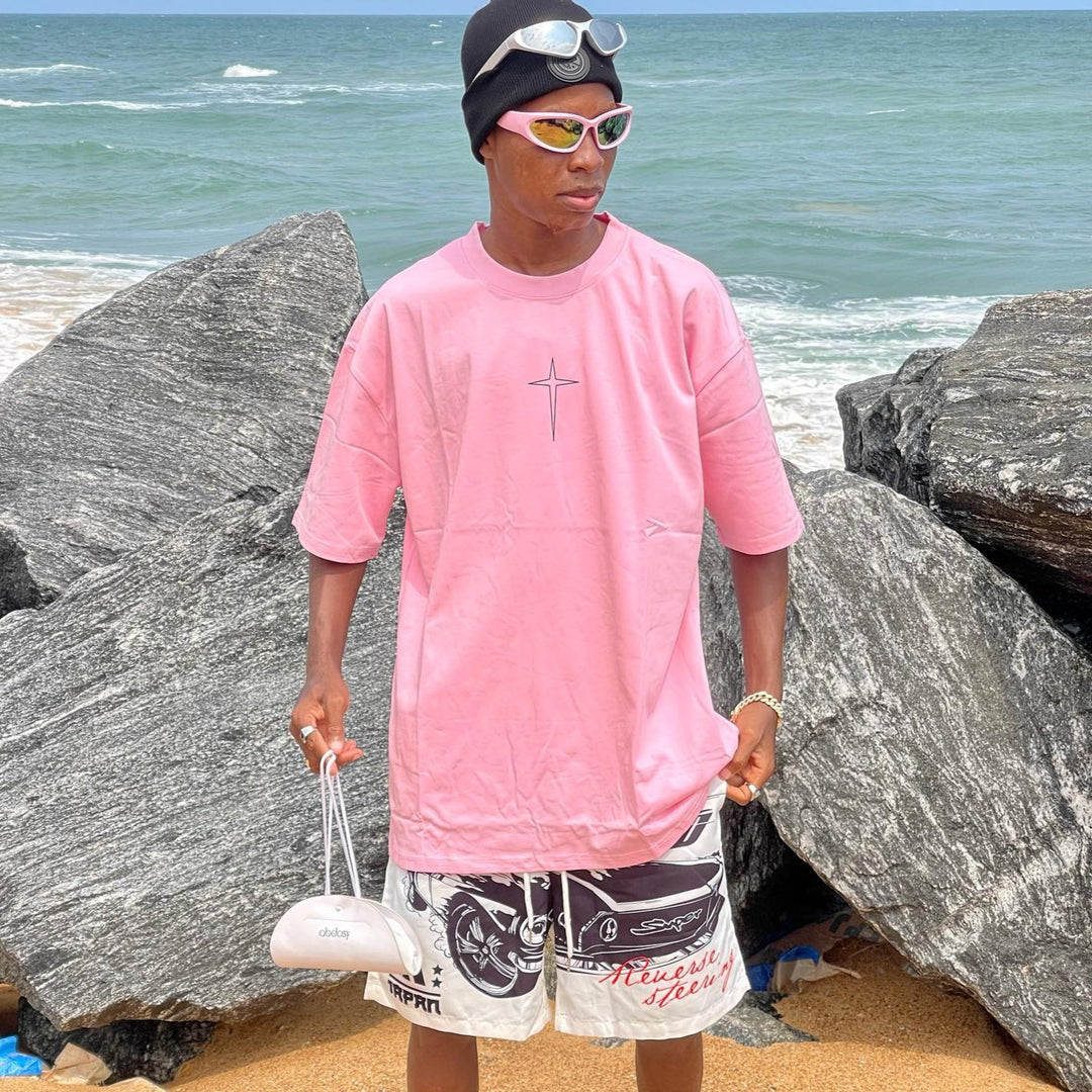 Past Future | Street Four-pointed Star Print T-shirt