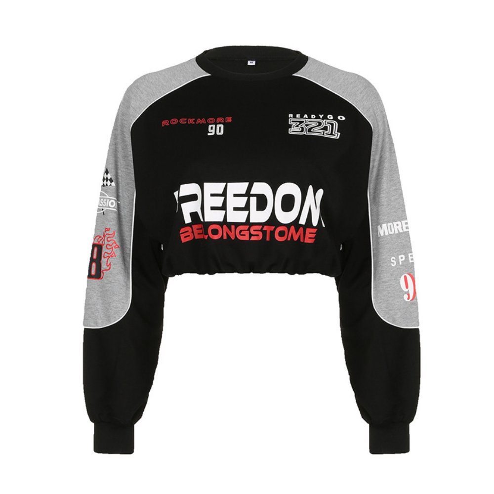 Women's Hot Girl Racing Cropped Sweatshirt