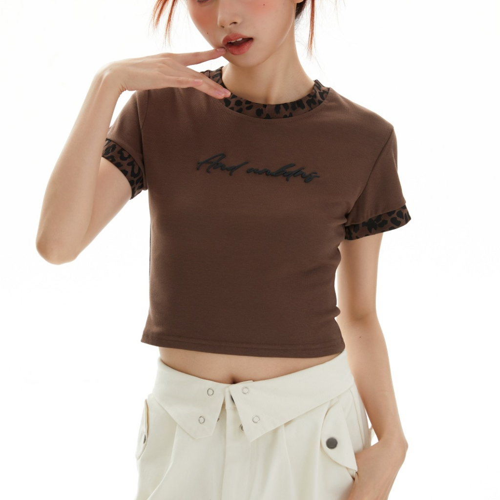 Women's Sexy Leopard Patchwork T-shirt