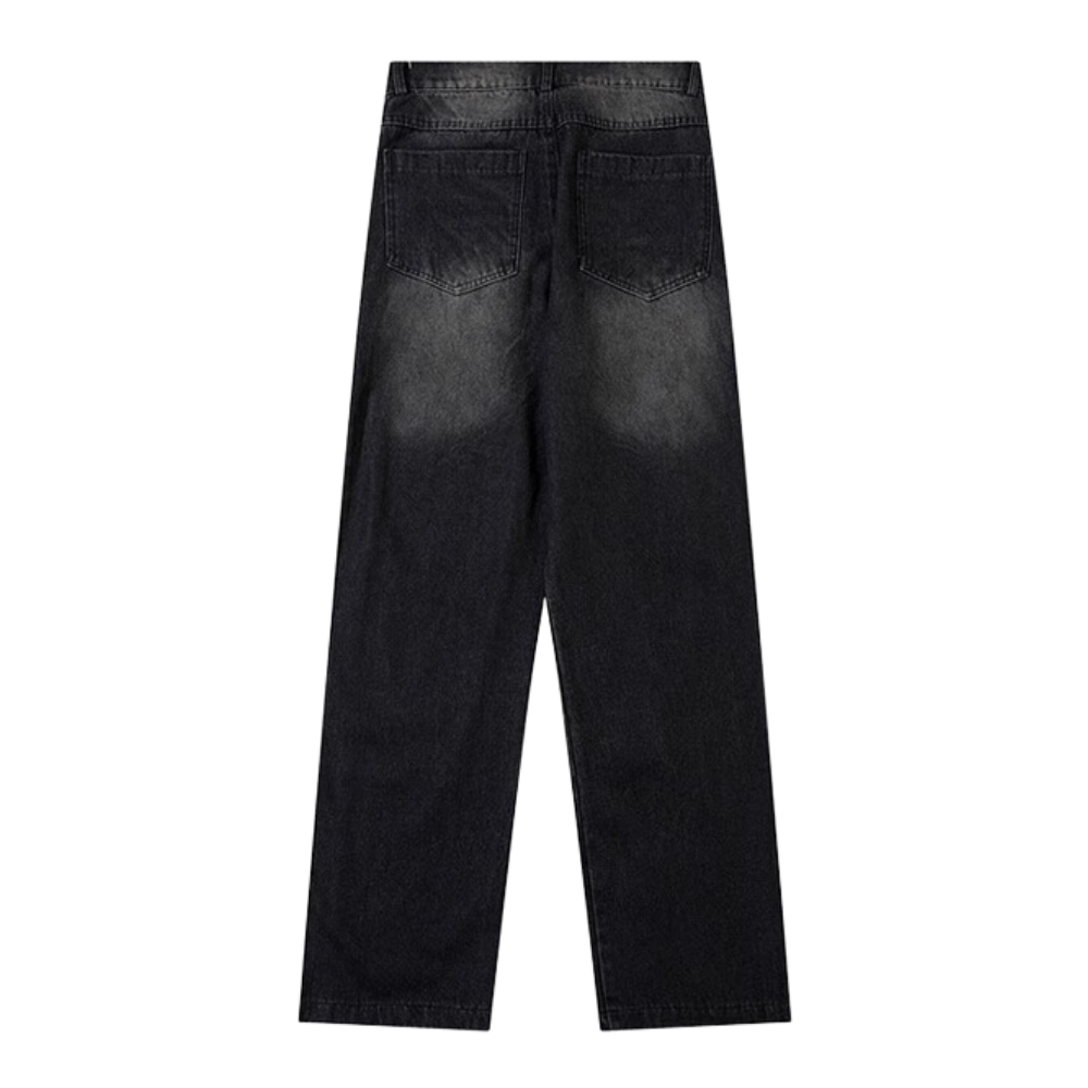 Unseen Echoes Casual Side Zipper Three-Bar Jeans