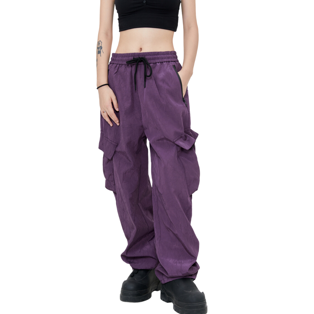 Loose Solid Color Slim Cargo Pants
