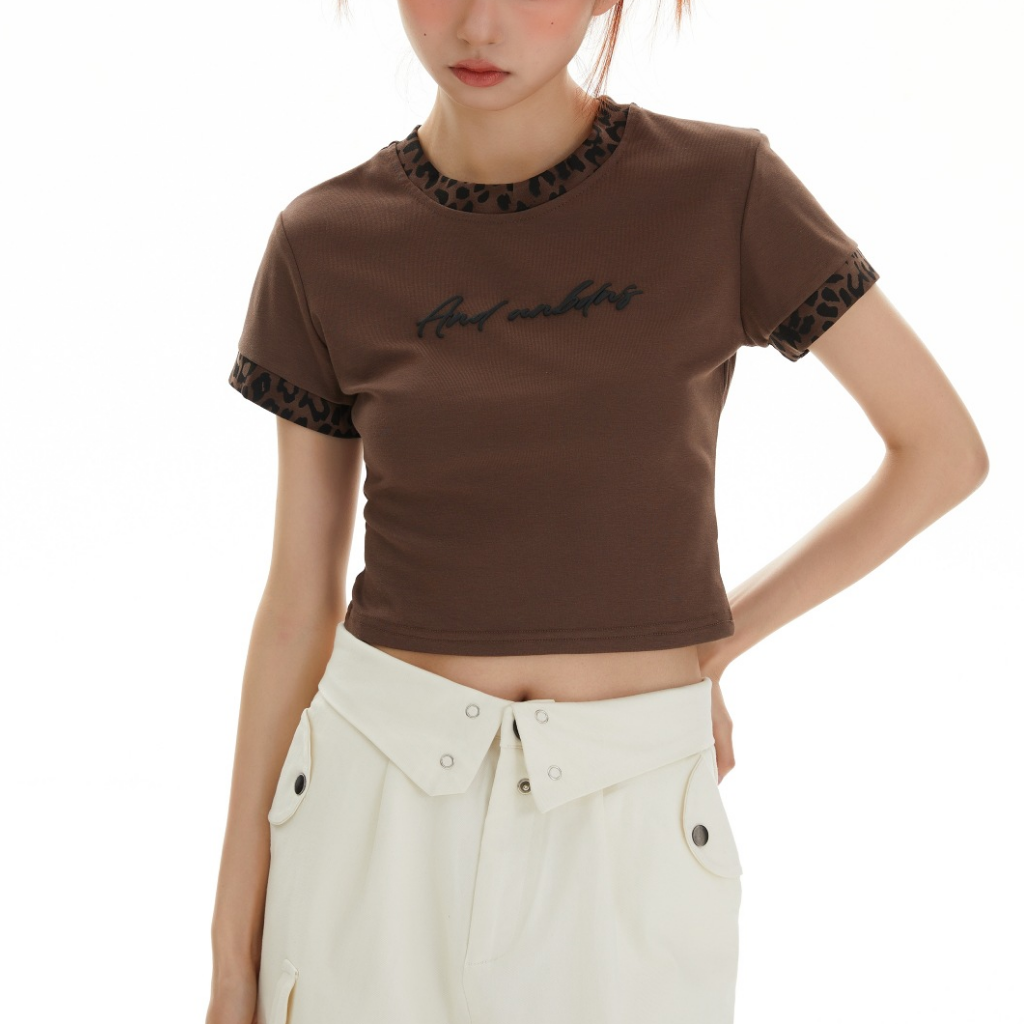 Women's Sexy Leopard Patchwork T-shirt