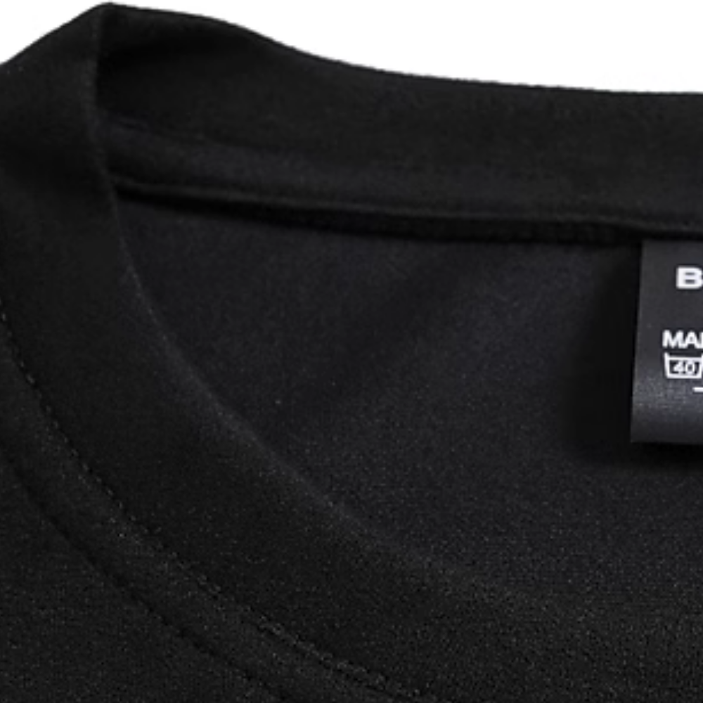 Suede Embroidered Letter T-Shirt