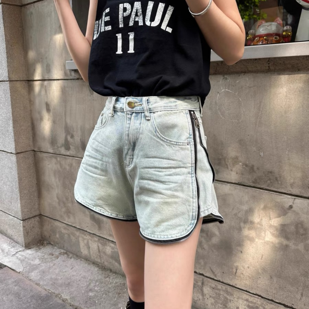 Women's Sexy Side Zip Shorts