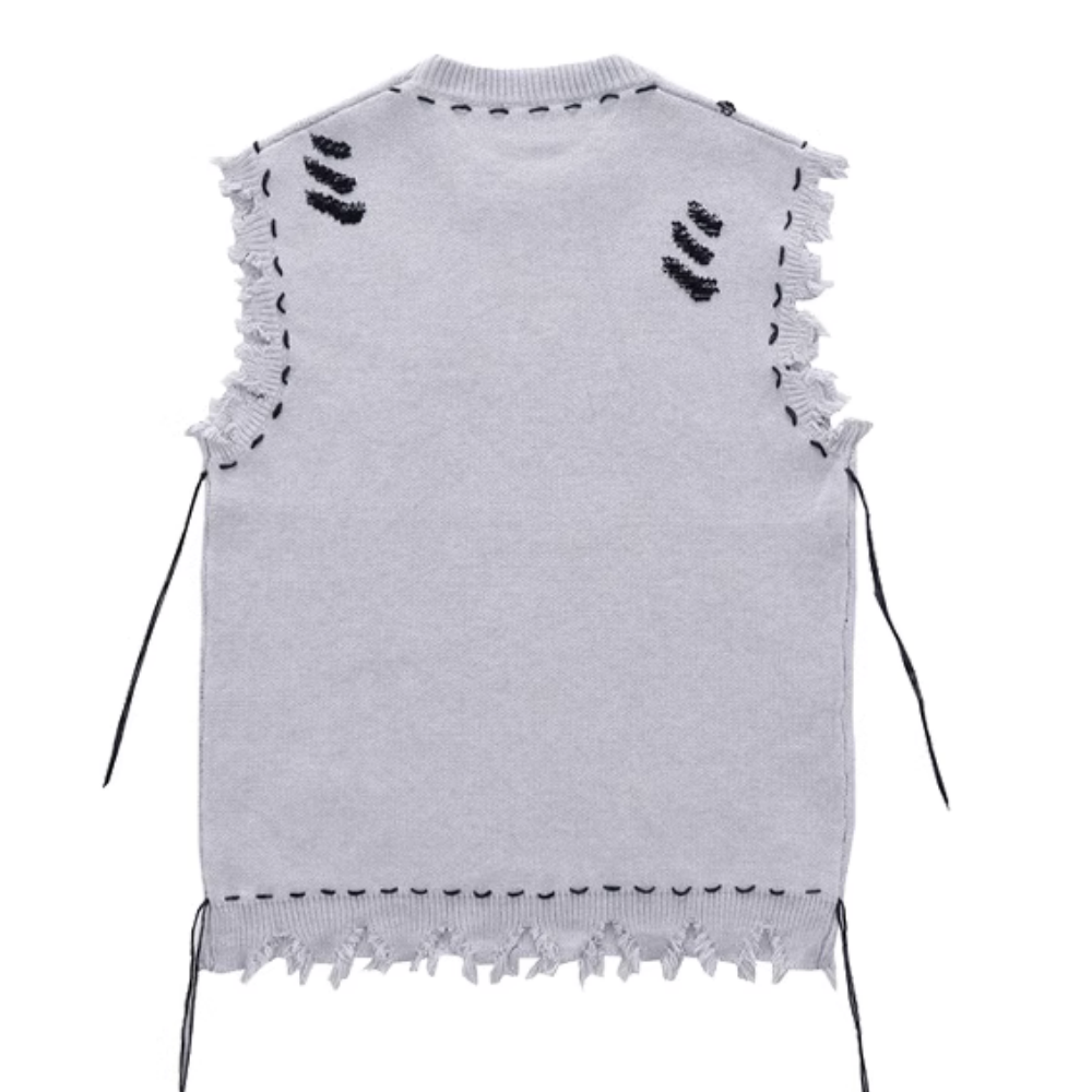 High street Ragged Tassels Knitted Vest