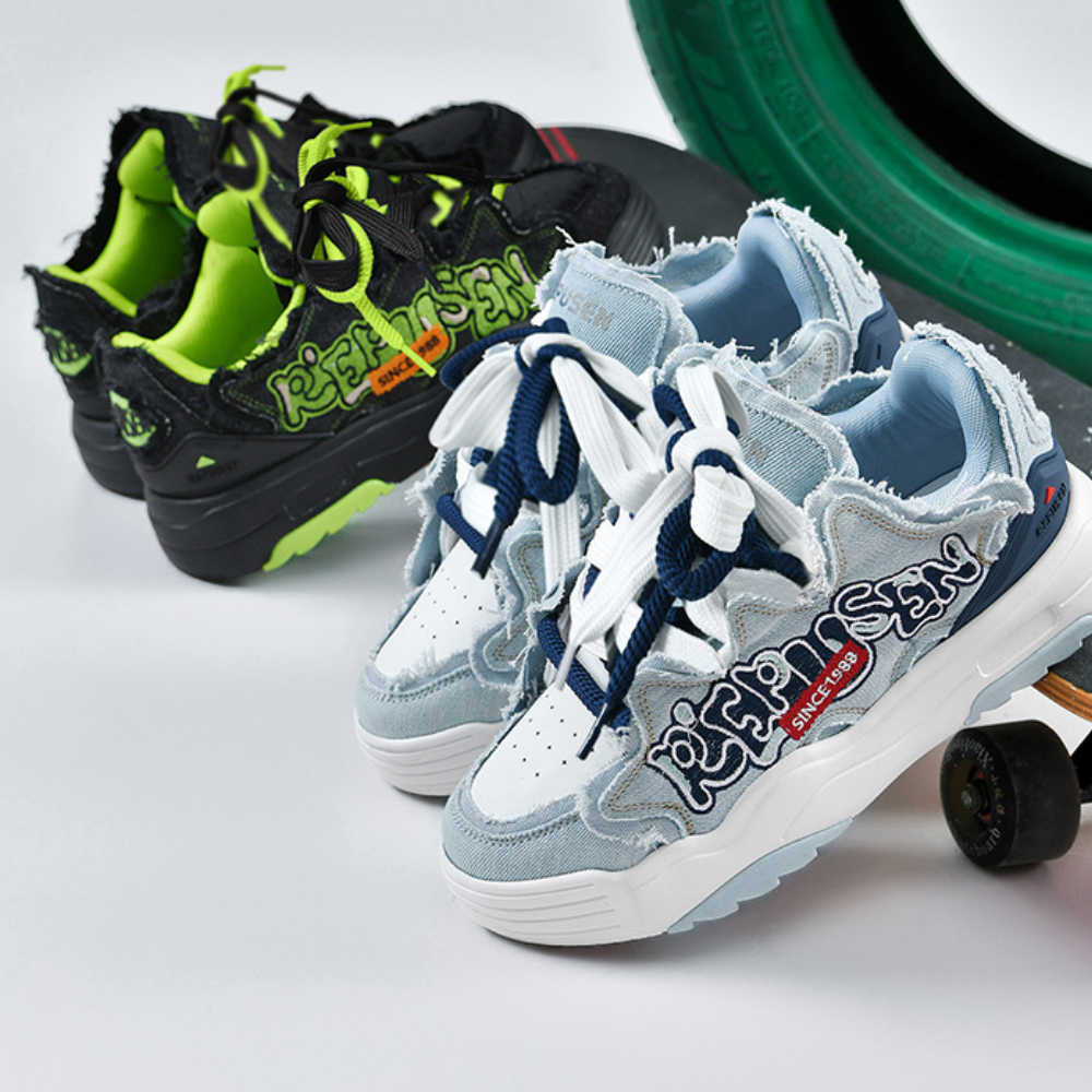 Comfortable Denim Letter Embroidered Sneaker