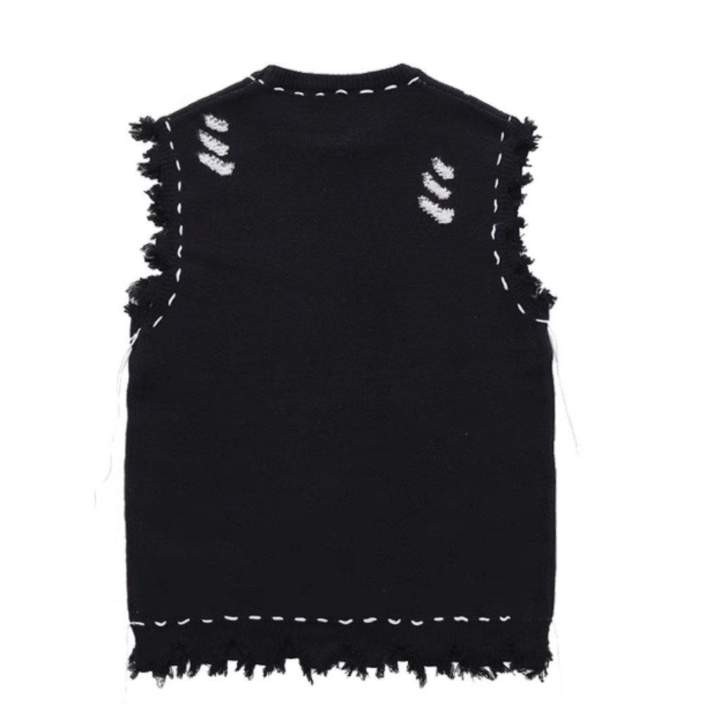 High street Ragged Tassels Knitted Vest