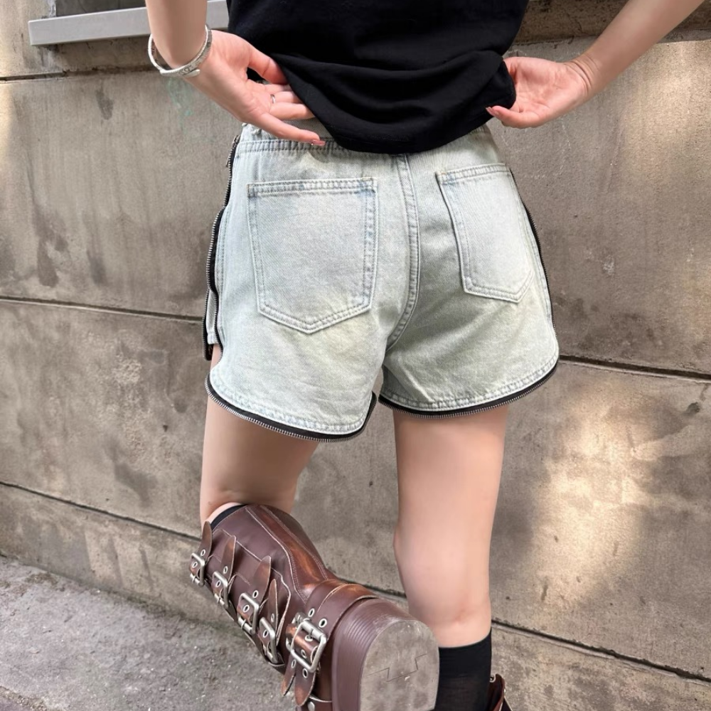 Women's Sexy Side Zip Shorts