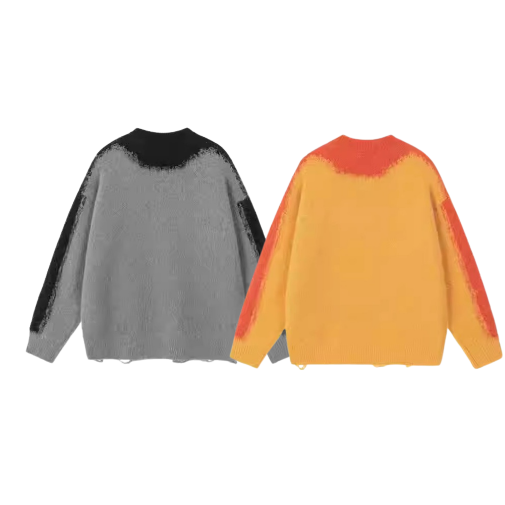 Distressed Mohair Letter Sweater