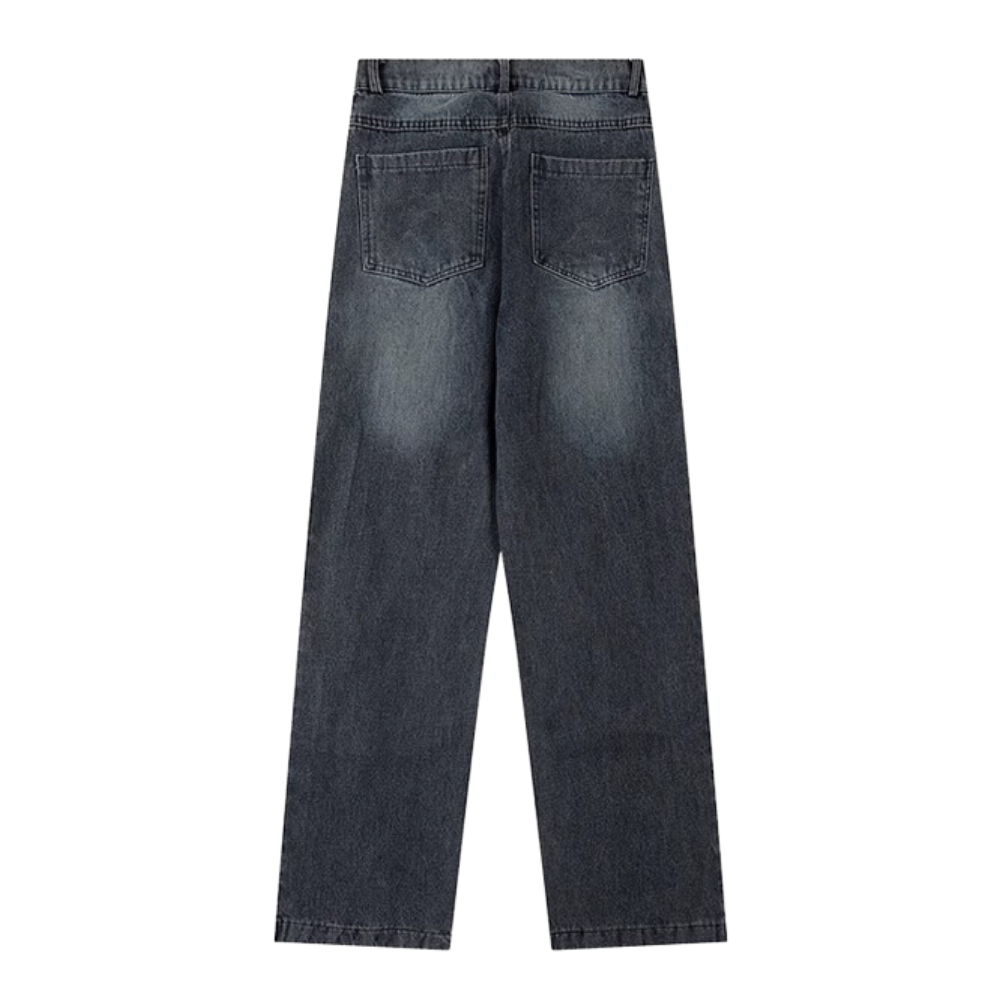 Unseen Echoes Casual Side Zipper Three-Bar Jeans