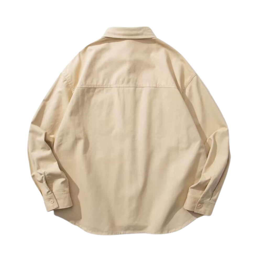 Solid Color Lapel Work Shirt